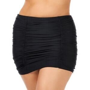 Raisin Costa Ruched Swim Skort - Size 20W Black